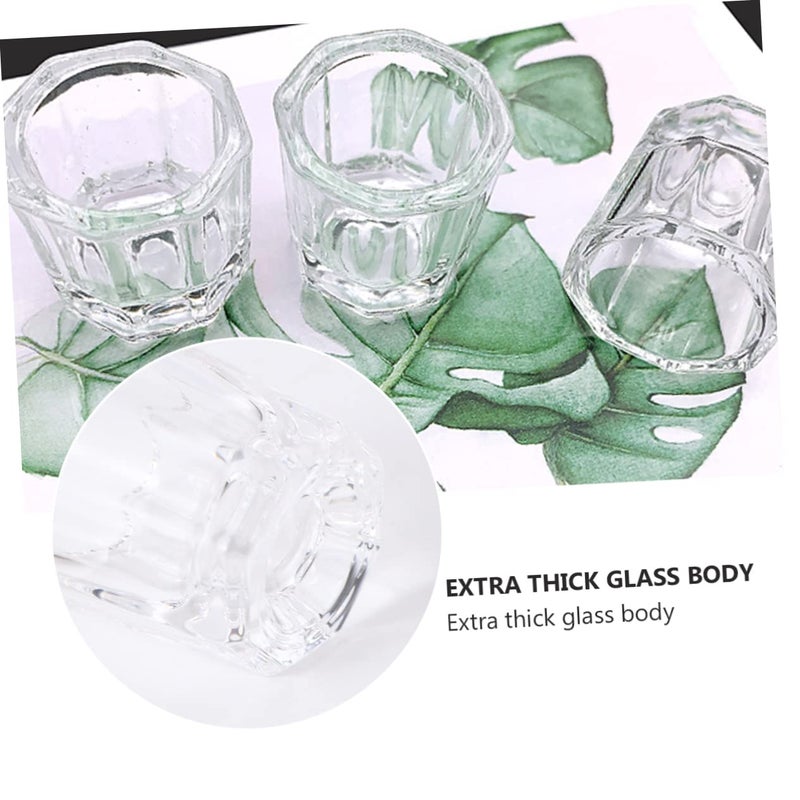 2 Pcs Crystal Nail Art Liquid Powder Container Cups With Lids Salon Decor - Image 5